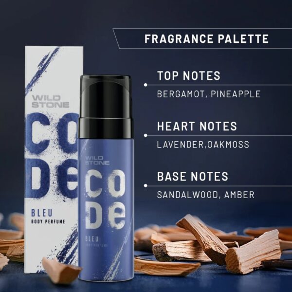 WILD STONE CODE Bleu Long Lasting No Gas Body Perfume For Men - 120ml