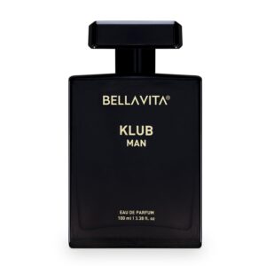 Bella Vita Luxury KLUB | Long Lasting Eau De Parfum Perfume for Man | Lemon, Rose and Vanilla | Musky, Spicy and Woody Premium Fragrance for Men