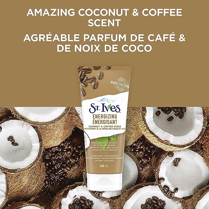 St. Ives Energizing Coconut & Coffee Face Scrub for fresh, glowing skin - 170ml - Image 5