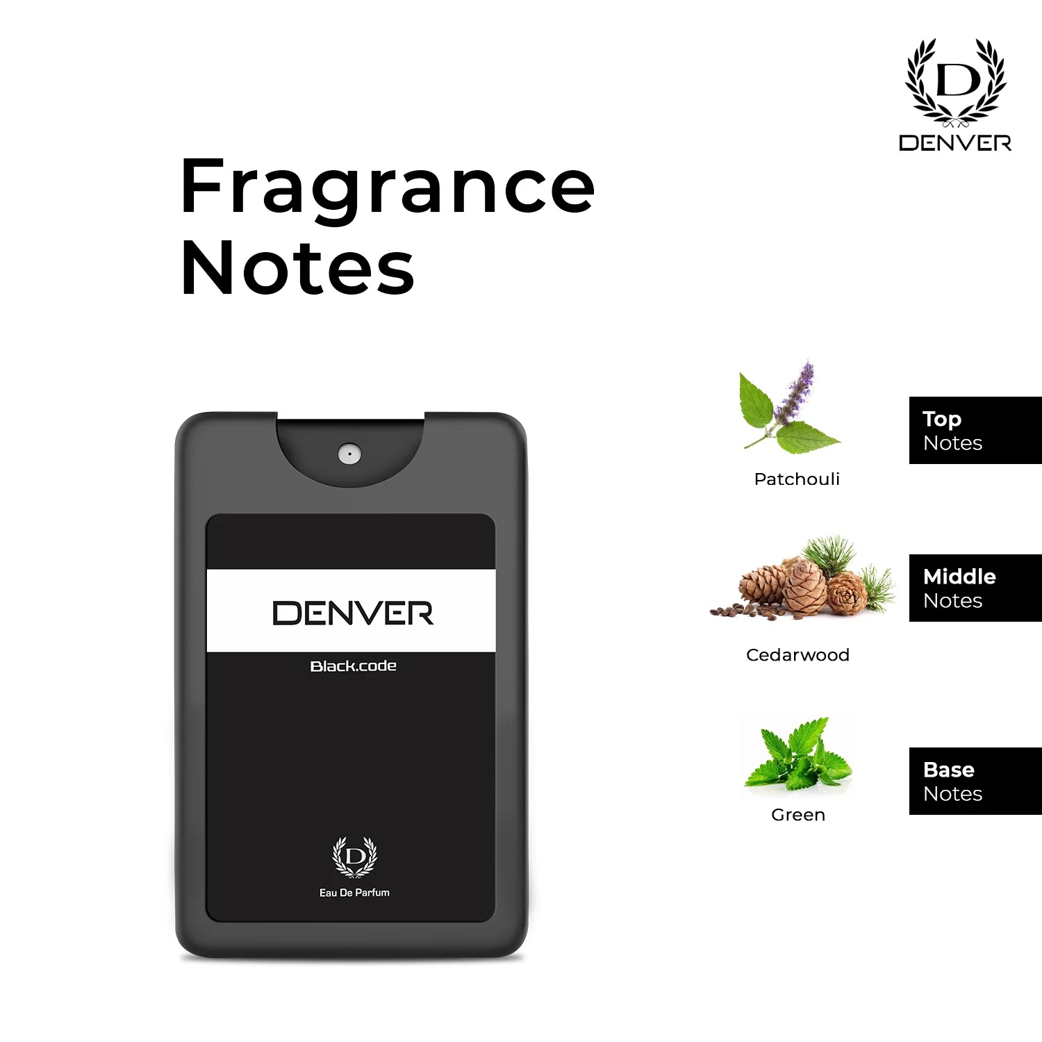 DENVER Black Code Pocket Perfume - 18ML (Pack of 2) | Long Lasting Perfume Fragrance For Men Travel Size - Image 5