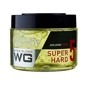 Gatsby Water Gloss - Super Hard, Wet Look Hair Gel, Shine Effect, Long Lasting Hold, Non Sticky, Easy Wash Off, Holding Level 5