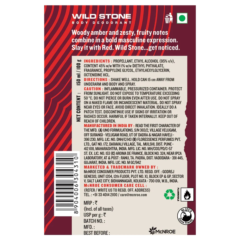 Wild Stone – Red Deodorant Body Spray for Men
