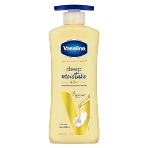 Vaseline Intensive Care, Deep Moisture Nourishing Body Lotion, for Radiant, Glowing Skin, with Glycerin, Non-Sticky, Fast Absorbing, Daily Moisturizer for Dry, Rough Skin, For Men & Women