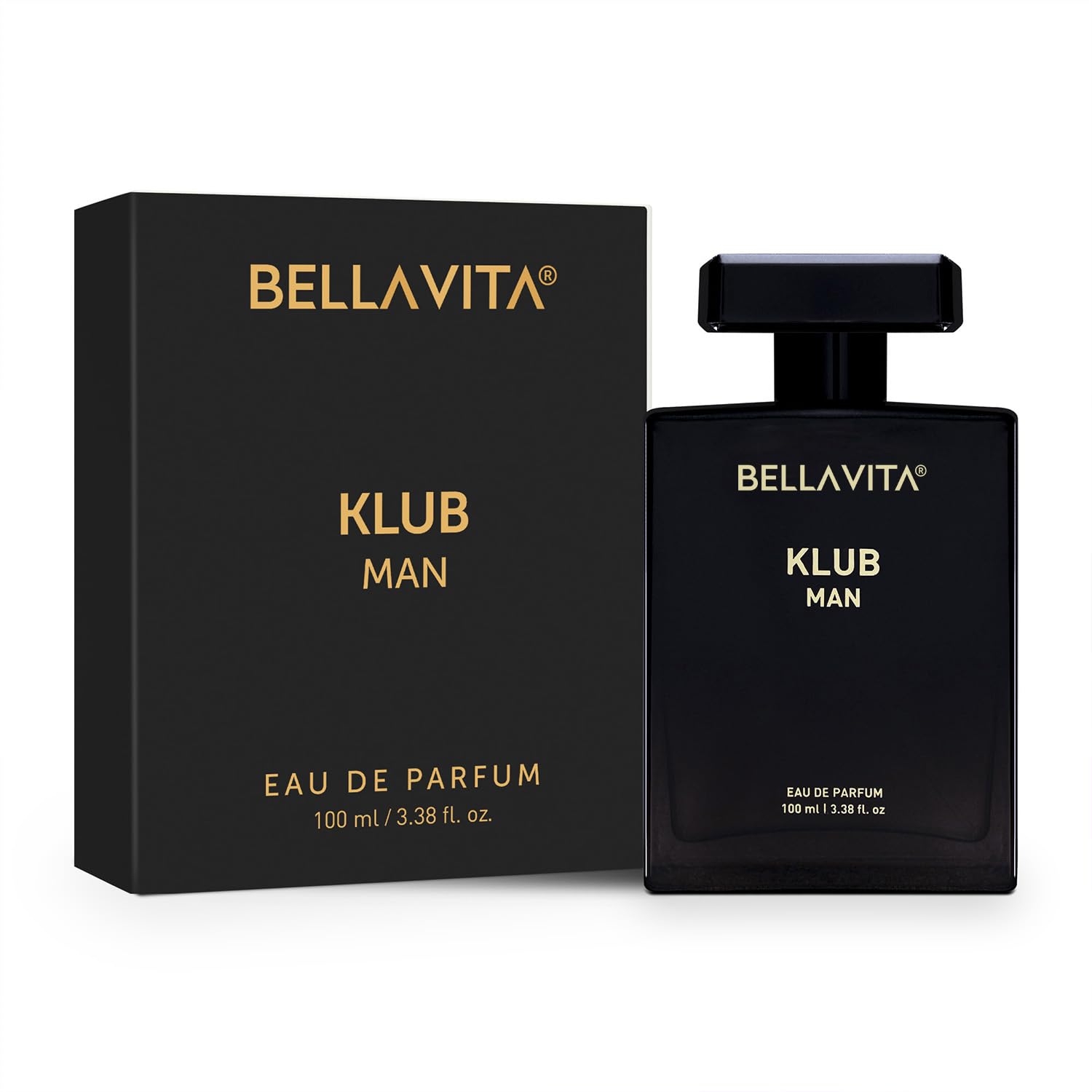 Bella Vita Luxury KLUB | Long Lasting Eau De Parfum Perfume for Man | Lemon, Rose and Vanilla | Musky, Spicy and Woody Premium Fragrance for Men