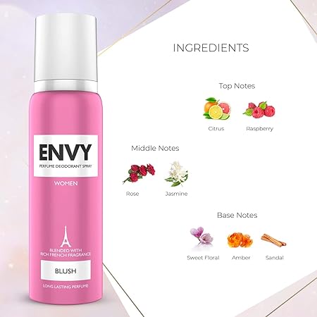 ENVY Blush Deodorant Body Spray - 120ML | Long Lasting Deo for Women - Image 7