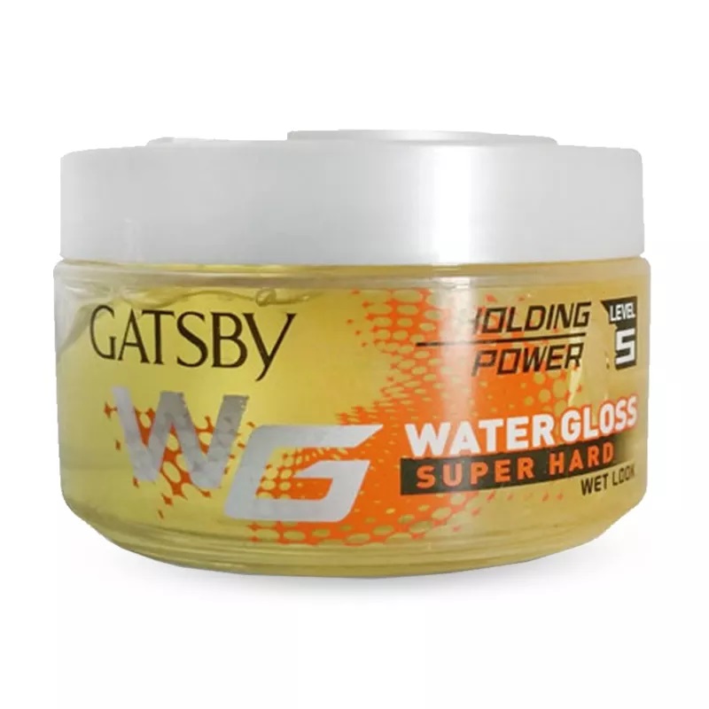 Gatsby Water Gloss – Super Hard, Wet Look Hair Gel, Shine Effect, Long Lasting Hold, Non Sticky, Easy Wash Off, Holding Level 5