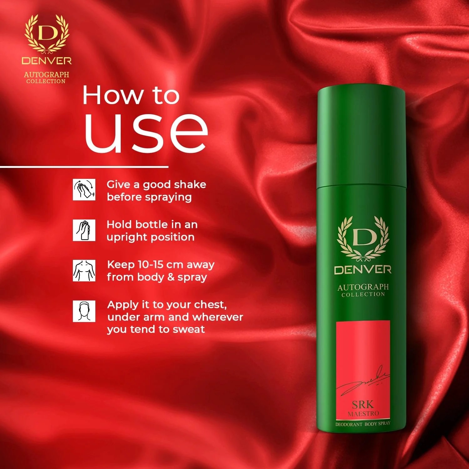 Denver - Autograph SRK Mestro No Gas Body Spray For Men - 140ml - Image 4