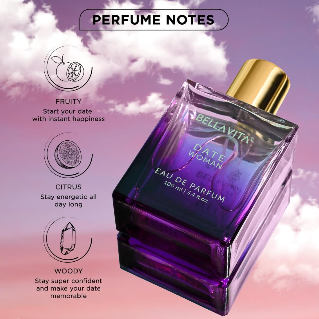 Bella Vita Luxury Date Woman Long Lasting Perfume for Women | EDP | Pink Pepper, Jasmine & Vanilla | Floral, Woody & Fruity Premium | Fragrance You’ll Love - Image 3