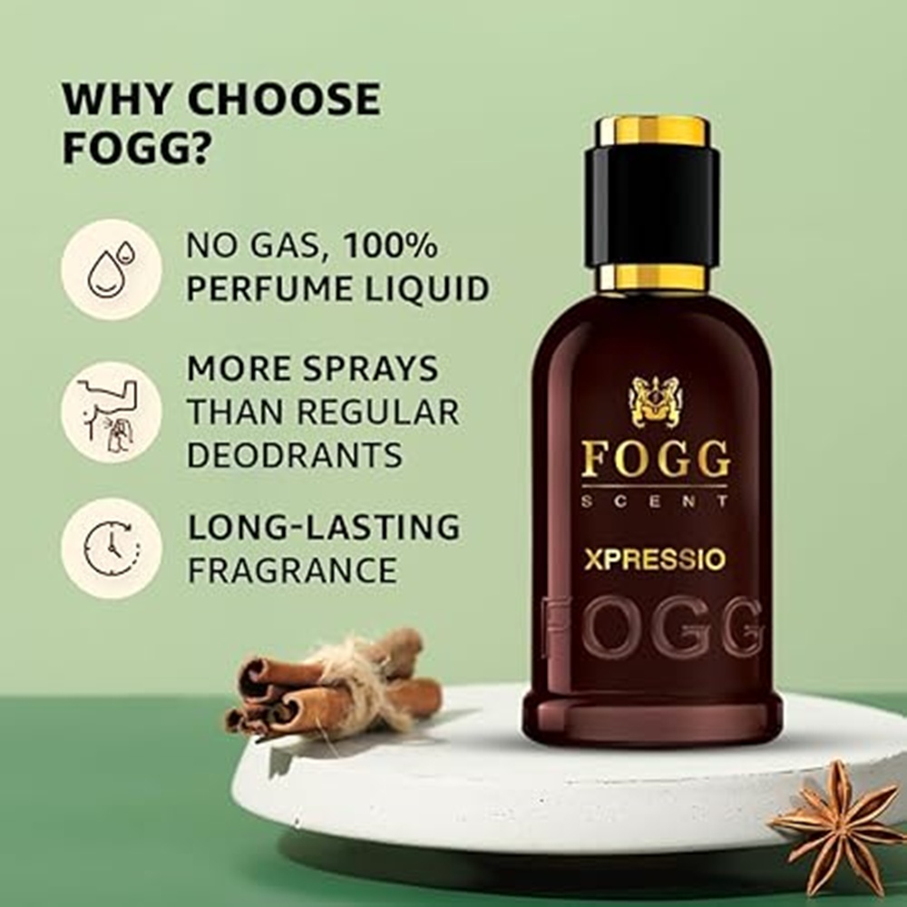 Fogg Scent Xpressio Eau de Parfum for Men | Long-Lasting Men’s Fragrance | Fresh & Intense Scent with Mandarin, Lemon & Neroli Notes | Gift-Ready Cologne