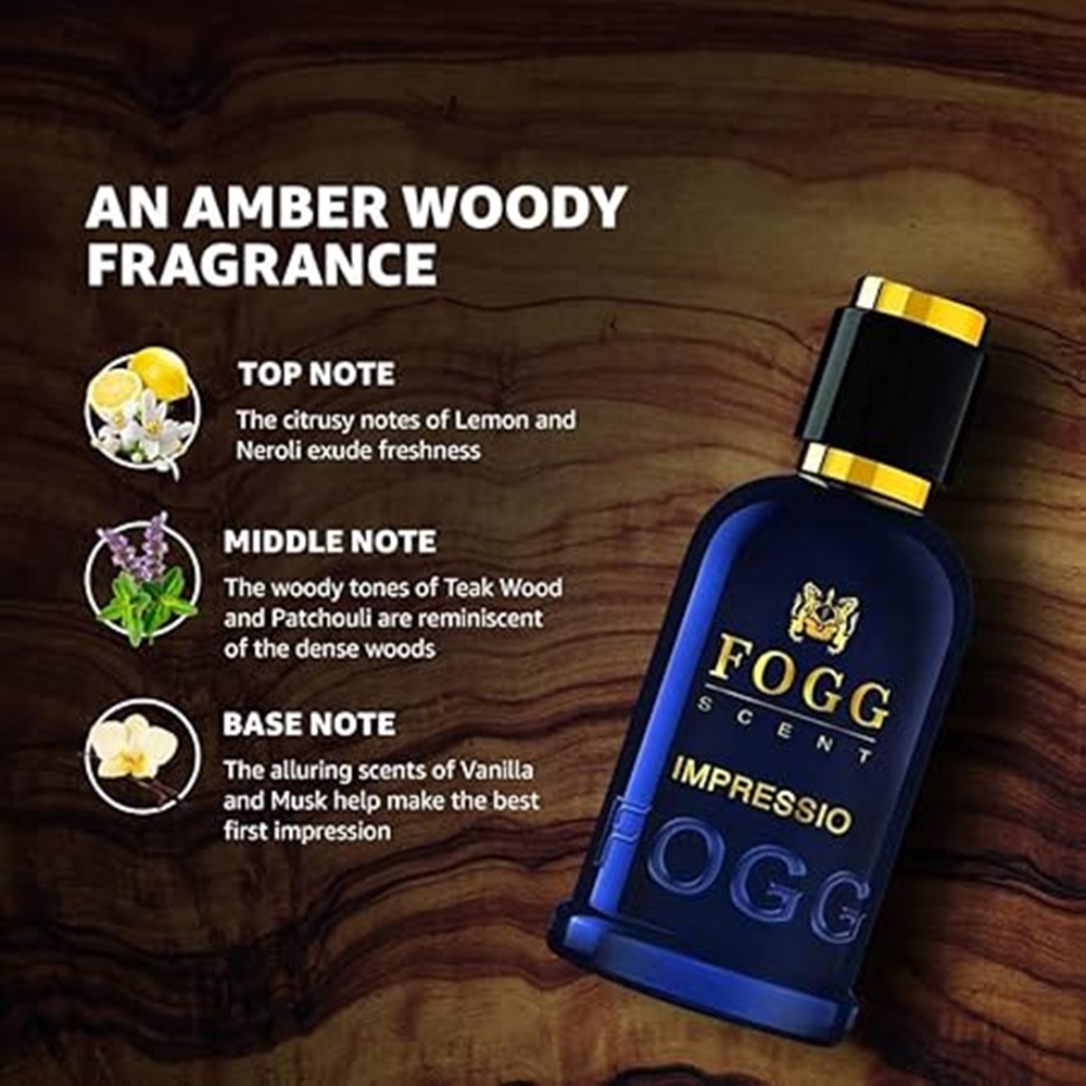 Fogg Scent Impressio Eau de Parfum for Men | Long-Lasting Men's Fragrance | Fresh & Intense Scent with Mandarin, Lemon & Neroli Notes | Gift-Ready Cologne - Image 4