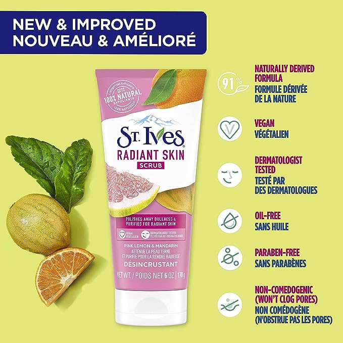 St. Ives Radiant Skin Pink Lemon & Mandarin Orange Scrub - 170ml - Image 3