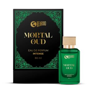 Beardo Mortal Oud Perfume for men 80ml | Oriental, Earthy scent with Honey, Citrus, Patchouli & Sandalwood notes | Long Lasting Premium Mens Perfume | All Season Eau de parfum for Men | Gift for Husband | Gift for Boyfriend | Gift for Men