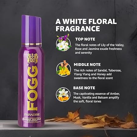Fogg Paradise No Gas Deodorant for Women, Long-Lasting Perfume Body Spray - 120 ml - Image 2