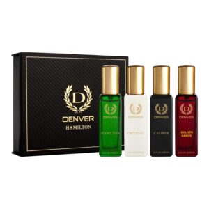 DENVER Hamilton Gift Set for Men - Hamilton, Imperial, Golden Sands, Caliber - 20ML Each | Long Lasting Luxury Perfume EDP