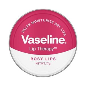 Vaseline Lip Tins Rosy Lips, 17 g | Provides Hydration, Sheer Pink Tint & Glossy Shine